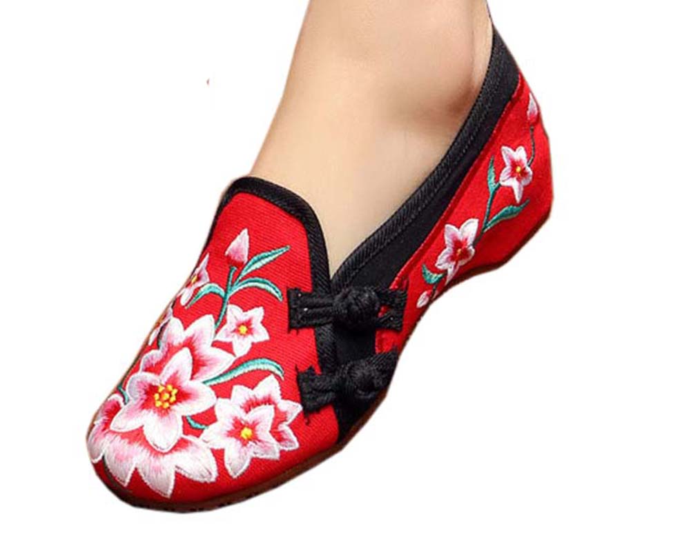 Vintage Design Chinese Shoes Embroidered Flats Cheongsam Shoes 03 